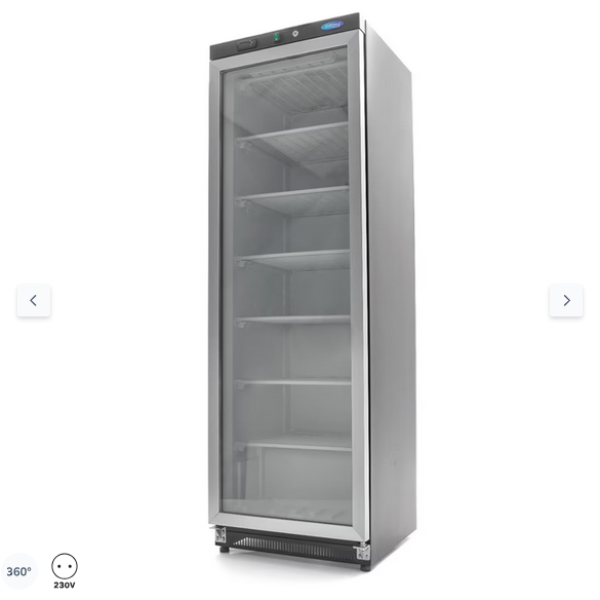  Καταψύκτης - 400L - Μαύρο - με γυάλινη πόρτα